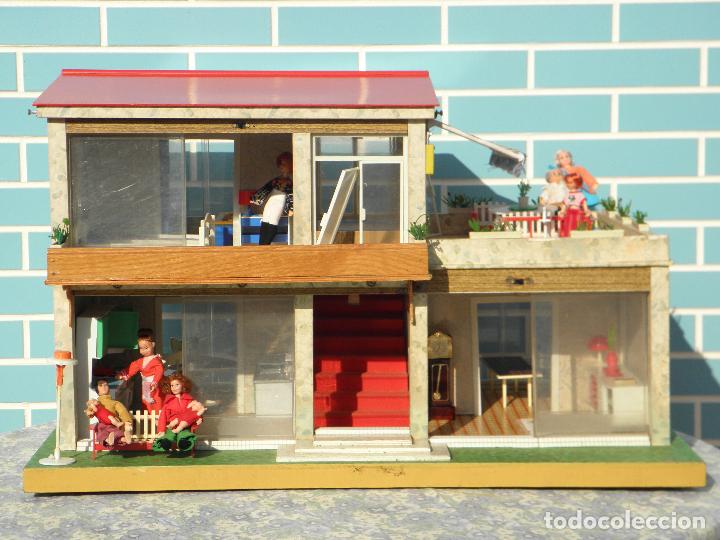 Case di Bambole: Antiguo Chalet Villa Hogar&iacute;n n&ordm; 5 de 2 pisos con luces, &uacute;nico en Todocolecci&oacute;n