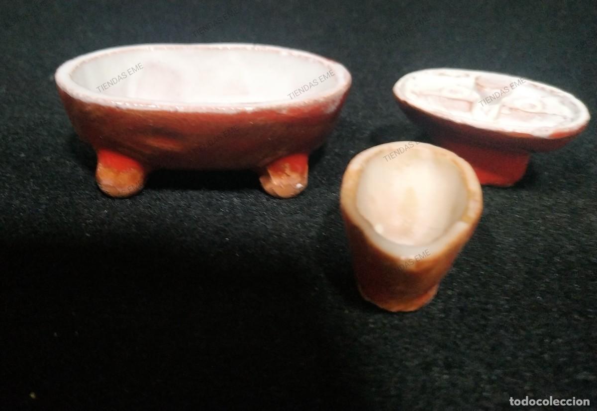 Casas de mu&ntilde;ecas: BA&Ntilde;O EN MINIATURA BARRO ESMALTADO - Foto 4