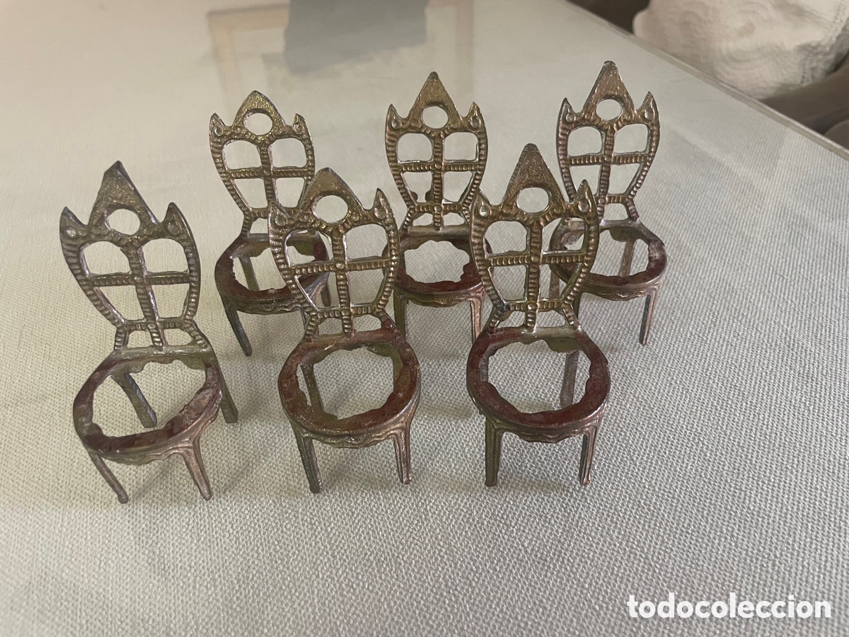 Casas de mu&ntilde;ecas: 6 SILLAS DE BRONCE CASA DE MU&Ntilde;ECAS - Foto 2
