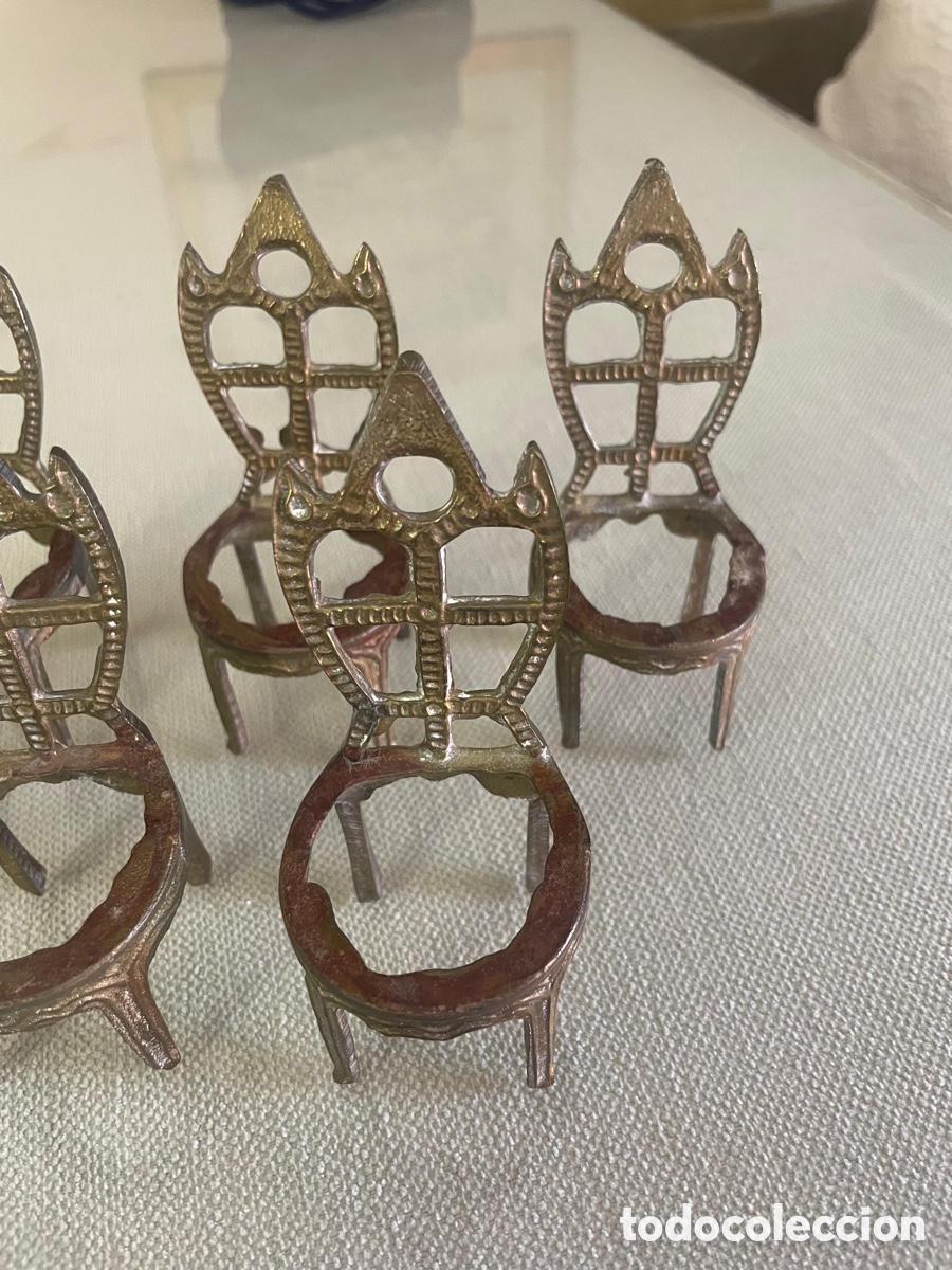 Casas de mu&ntilde;ecas: 6 SILLAS DE BRONCE CASA DE MU&Ntilde;ECAS - Foto 3