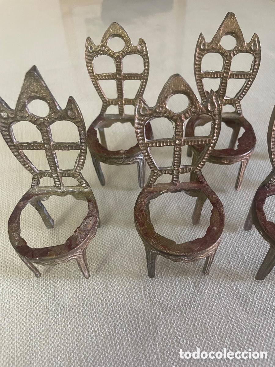 Casas de mu&ntilde;ecas: 6 SILLAS DE BRONCE CASA DE MU&Ntilde;ECAS - Foto 4