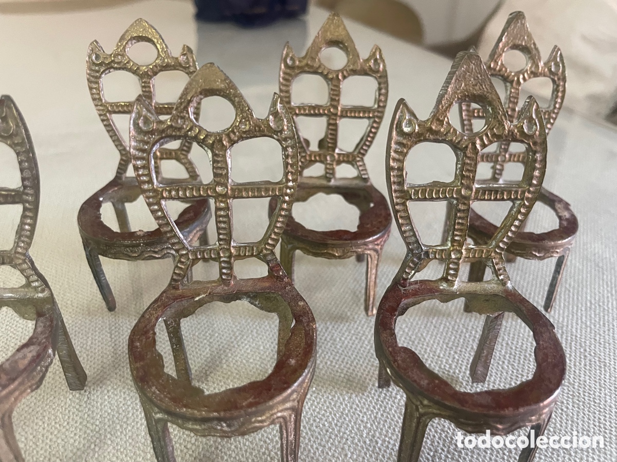Casas de mu&ntilde;ecas: 6 SILLAS DE BRONCE CASA DE MU&Ntilde;ECAS - Foto 5