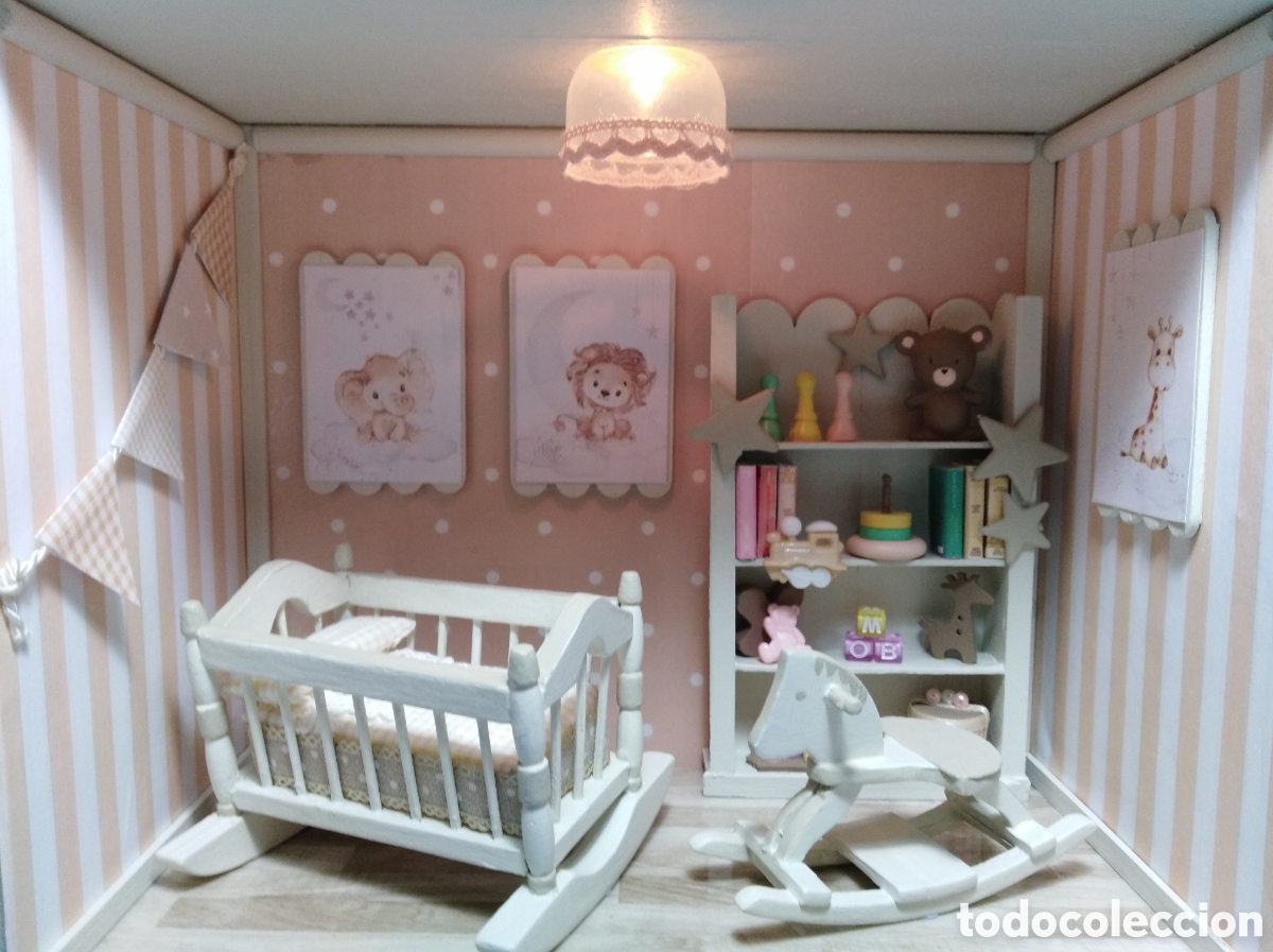 Casas de mu&ntilde;ecas: Cuarto del beb&eacute; miniatura - Foto 8