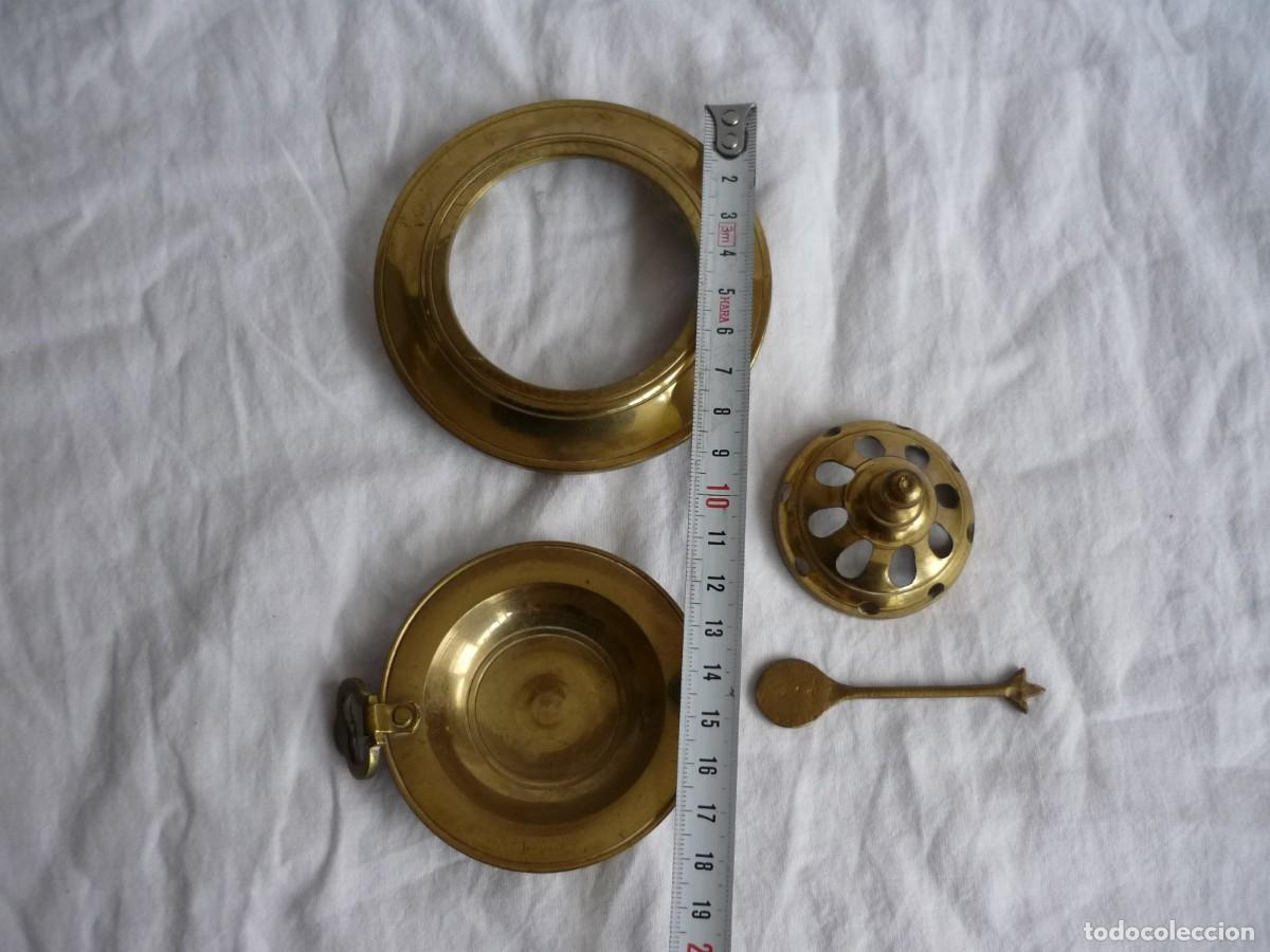 Casas de mu&ntilde;ecas: Brasero de bronce en miniatura - Foto 4