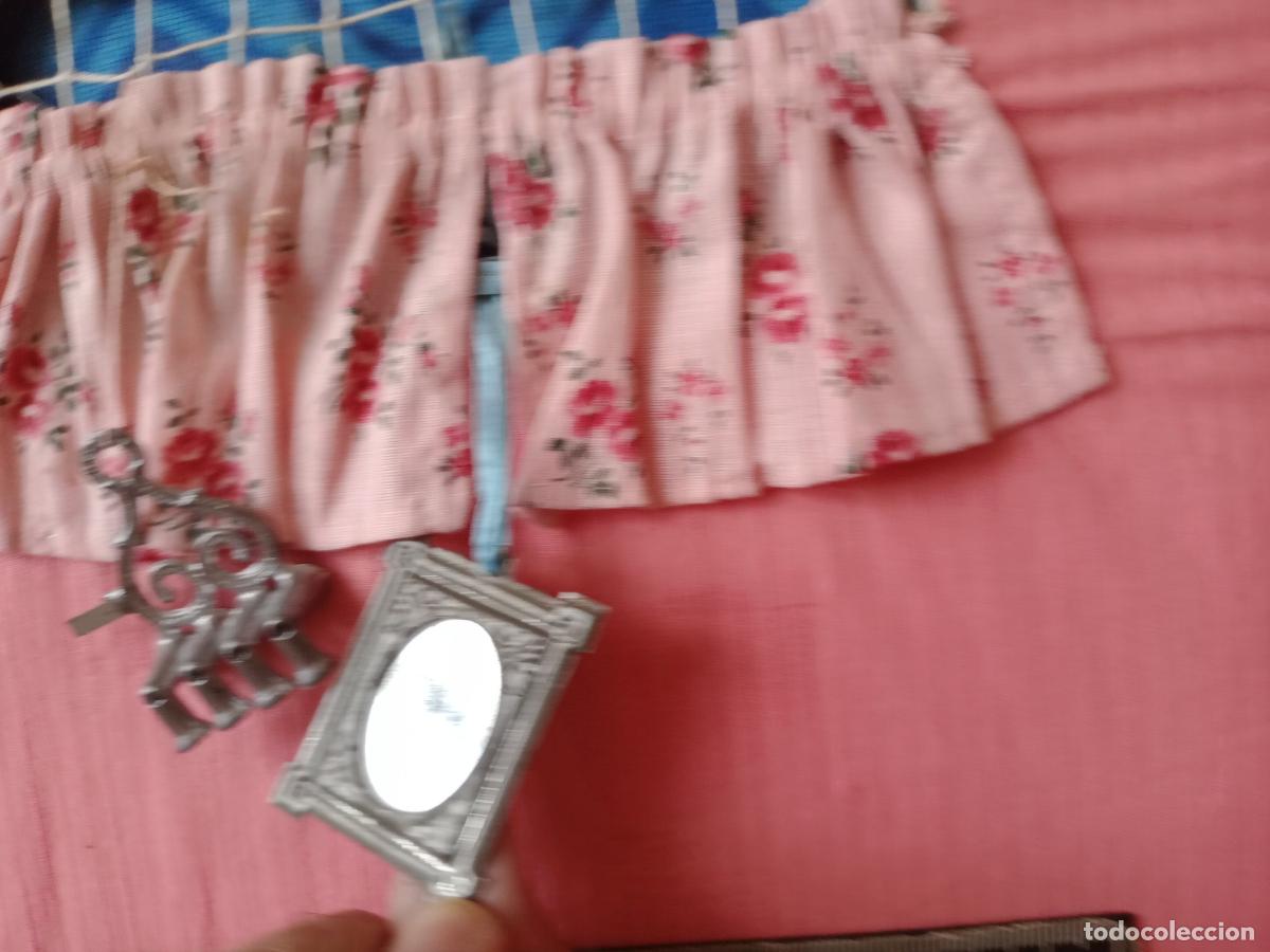 Casas de mu&ntilde;ecas: Paredes para casa de mu&ntilde;ecas, con complementos: espejo, cortinas, term&oacute;metro - Foto 3