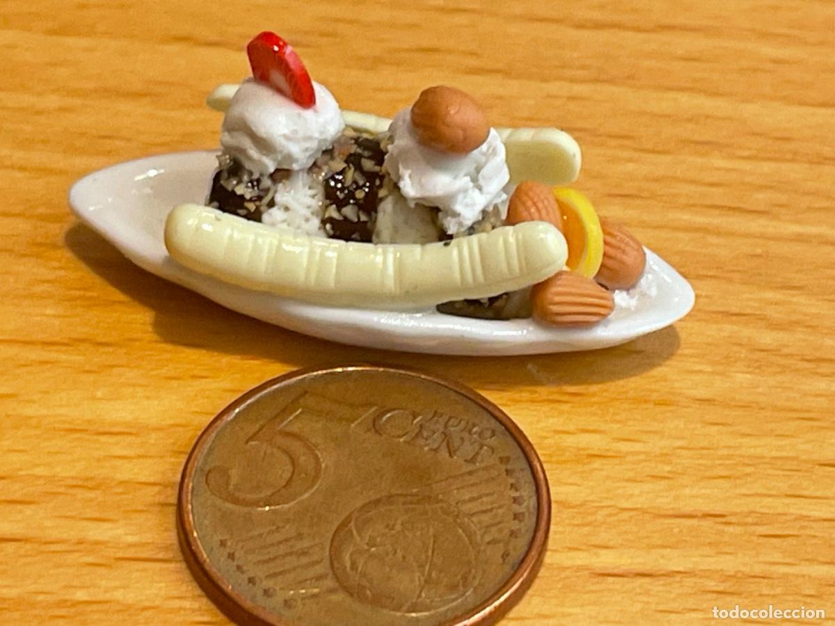 Casas de muñecas: Banana split comida miniatura casa de muñecas
