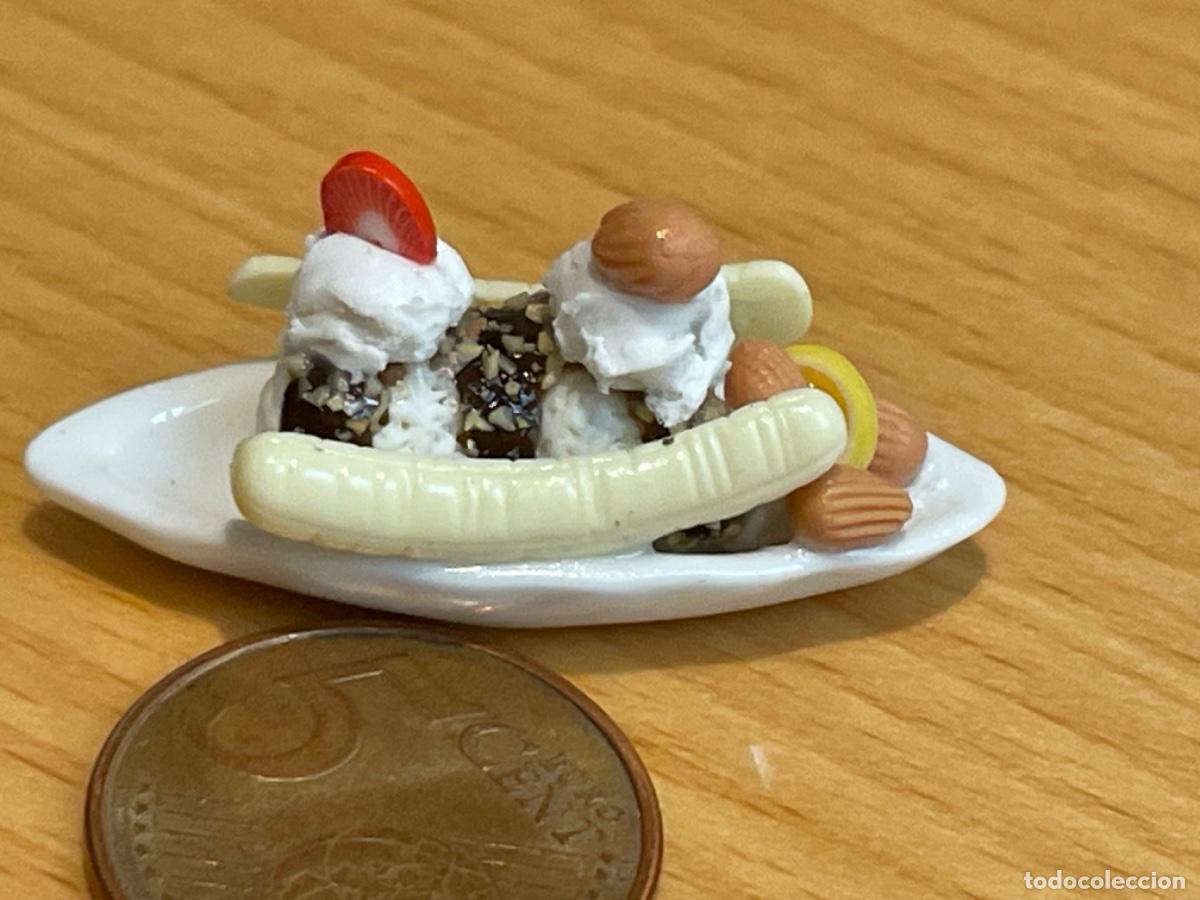 Casas de mu&ntilde;ecas: Banana split comida miniatura casa de mu&ntilde;ecas - Foto 2