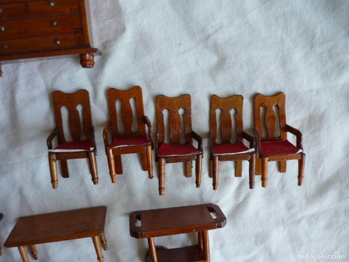 Casas de mu&ntilde;ecas: Mobiliario de sal&oacute;n para casa de mu&ntilde;ecas en madera - Foto 7