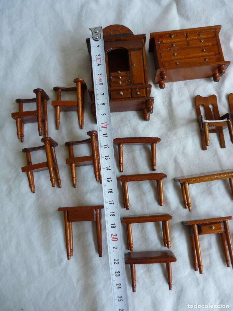 Casas de mu&ntilde;ecas: Mobiliario de sal&oacute;n para casa de mu&ntilde;ecas en madera - Foto 10