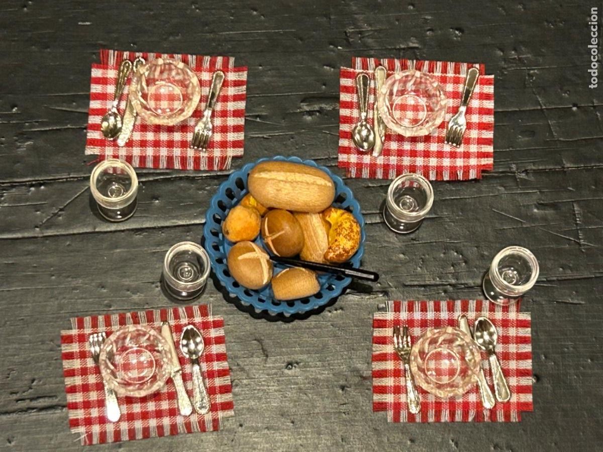 Casas de mu&ntilde;ecas: Cuatro servicios y cesta de pan para casa de mu&ntilde;ecas - Foto 2