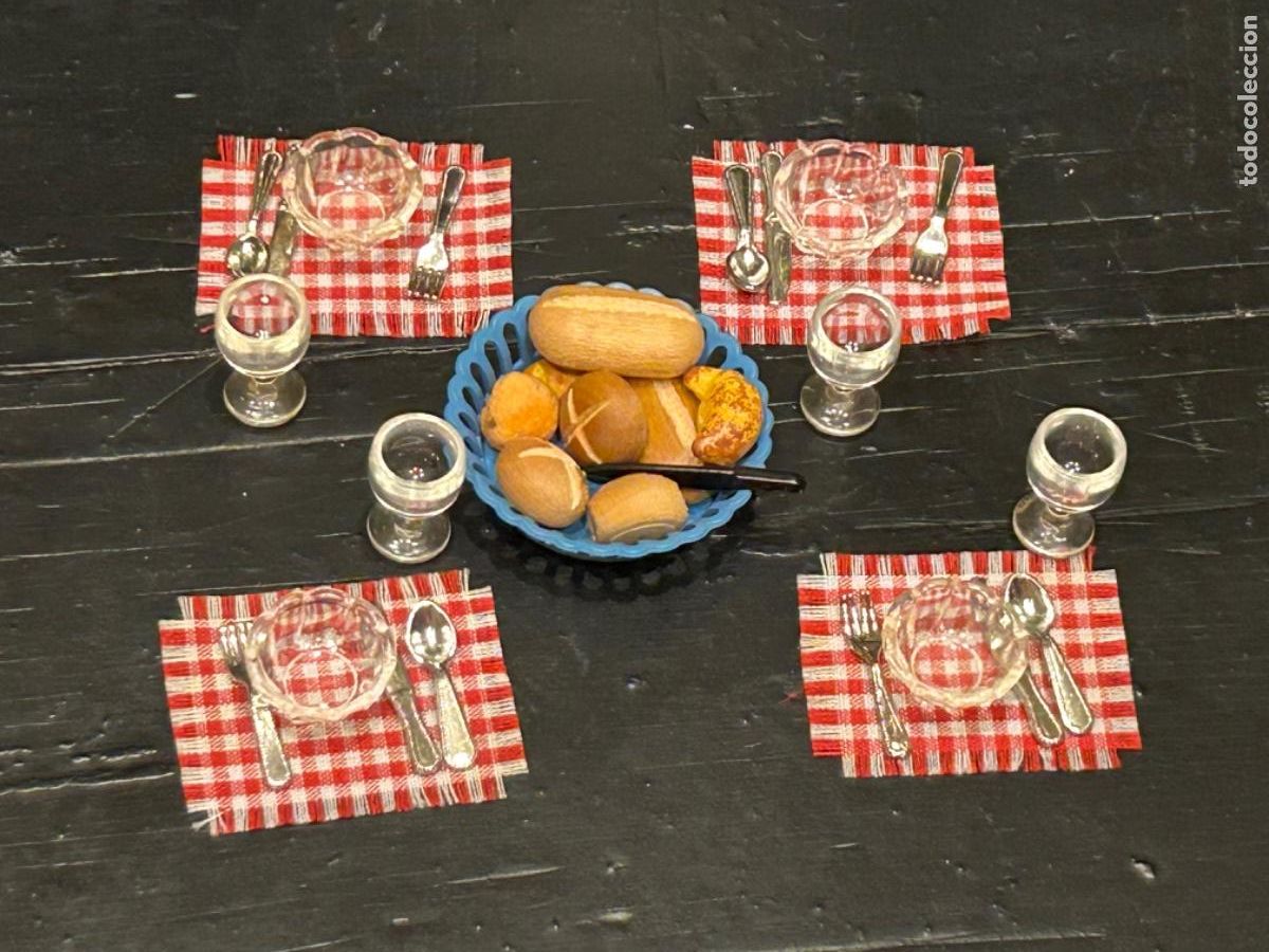 Casas de mu&ntilde;ecas: Cuatro servicios y cesta de pan para casa de mu&ntilde;ecas - Foto 3