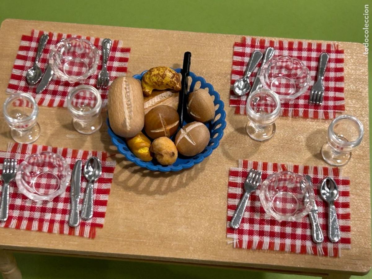 Casas de mu&ntilde;ecas: Cuatro servicios y cesta de pan para casa de mu&ntilde;ecas - Foto 5