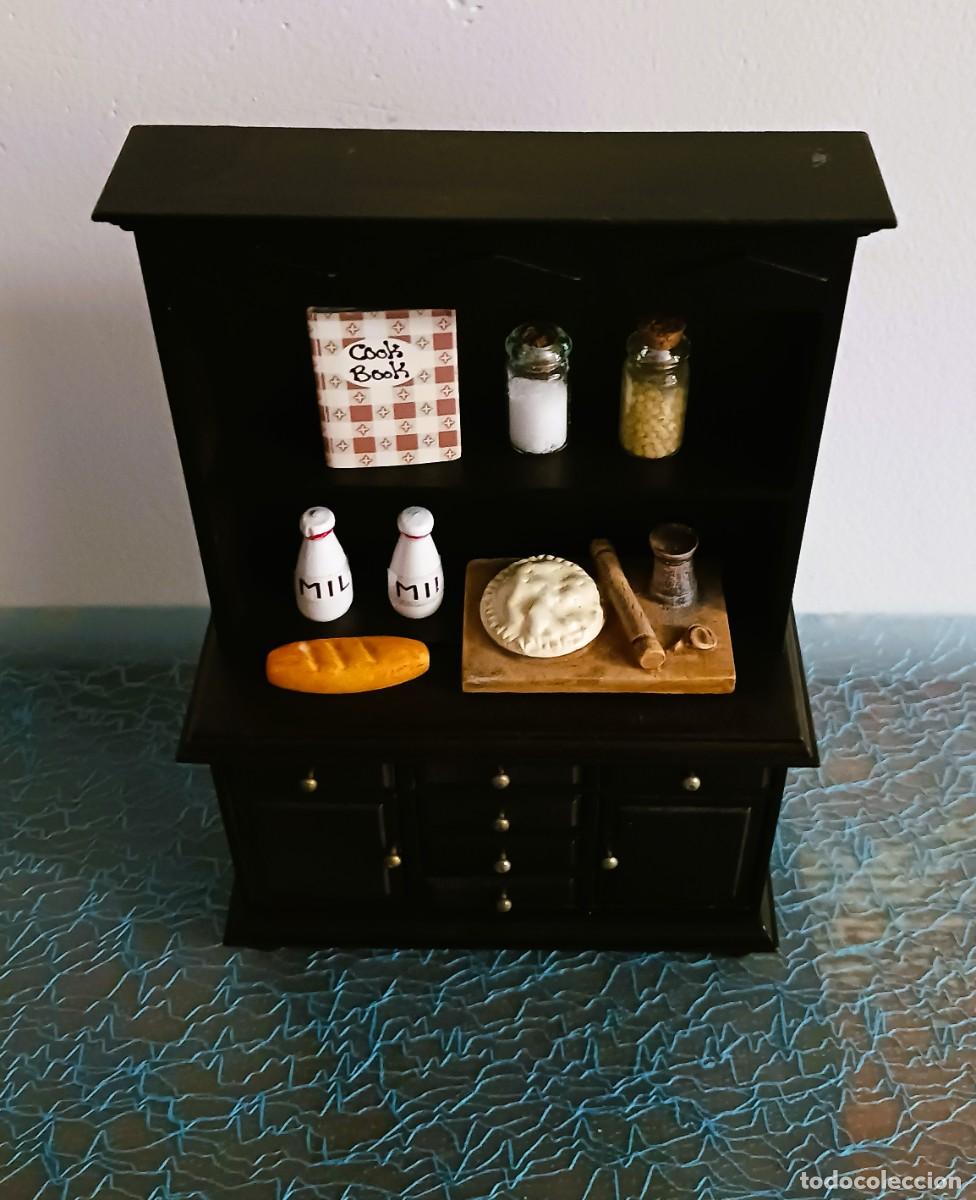 Casas de mu&ntilde;ecas: MUEBLE DE COCINA MARR&Oacute;N CON COMPLEMENTOS-CASA MU&Ntilde;ECAS MINIATURA - Foto 5