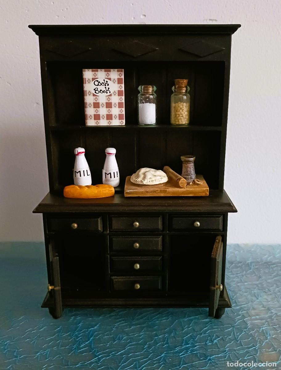Casas de mu&ntilde;ecas: MUEBLE DE COCINA MARR&Oacute;N CON COMPLEMENTOS-CASA MU&Ntilde;ECAS MINIATURA - Foto 7