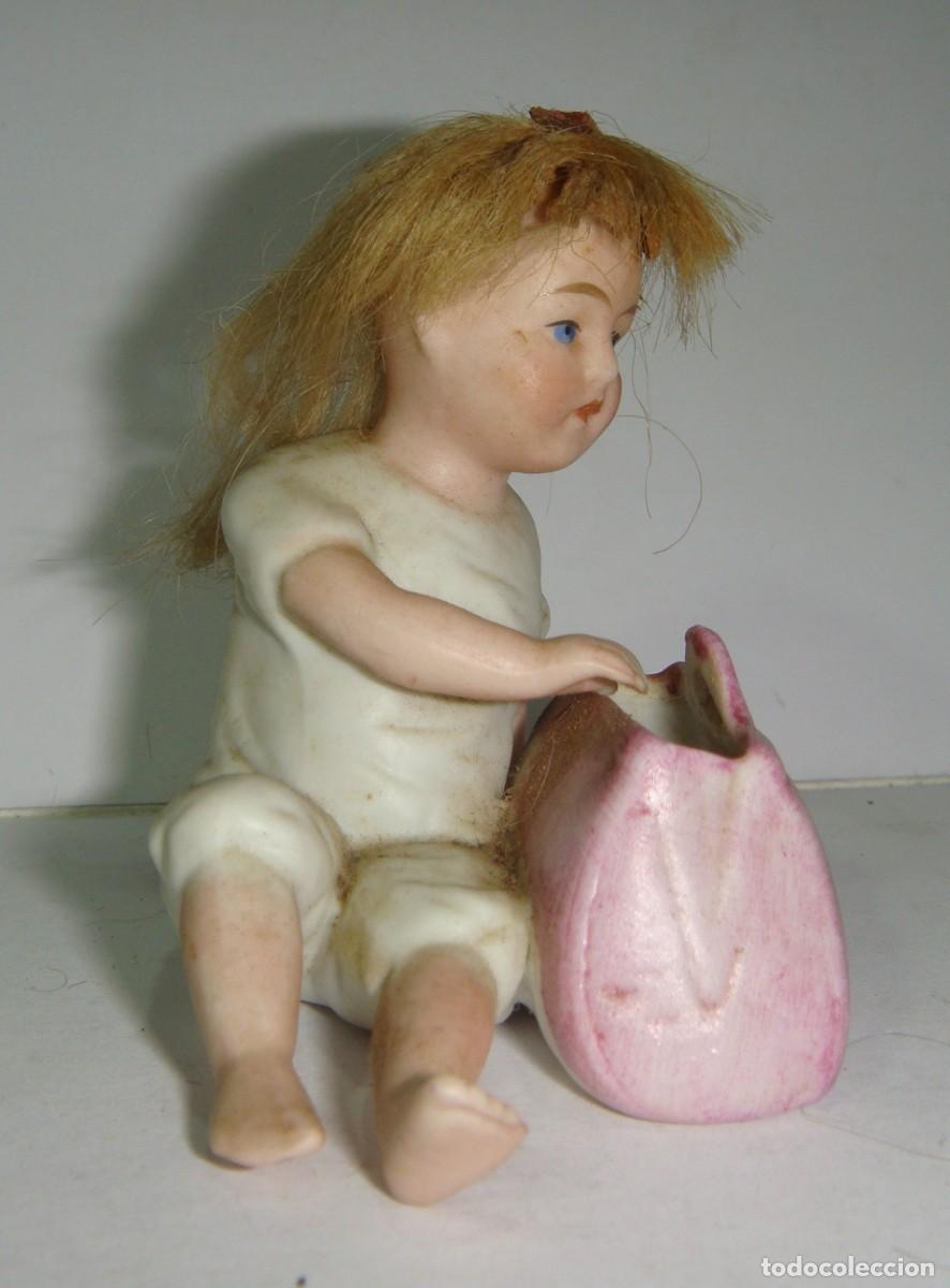 Casas de mu&ntilde;ecas: Mu&ntilde;eca de Biscuit. Con pelo natural. - Foto 6