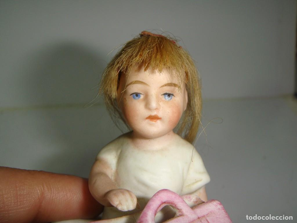 Casas de mu&ntilde;ecas: Mu&ntilde;eca de Biscuit. Con pelo natural. - Foto 9