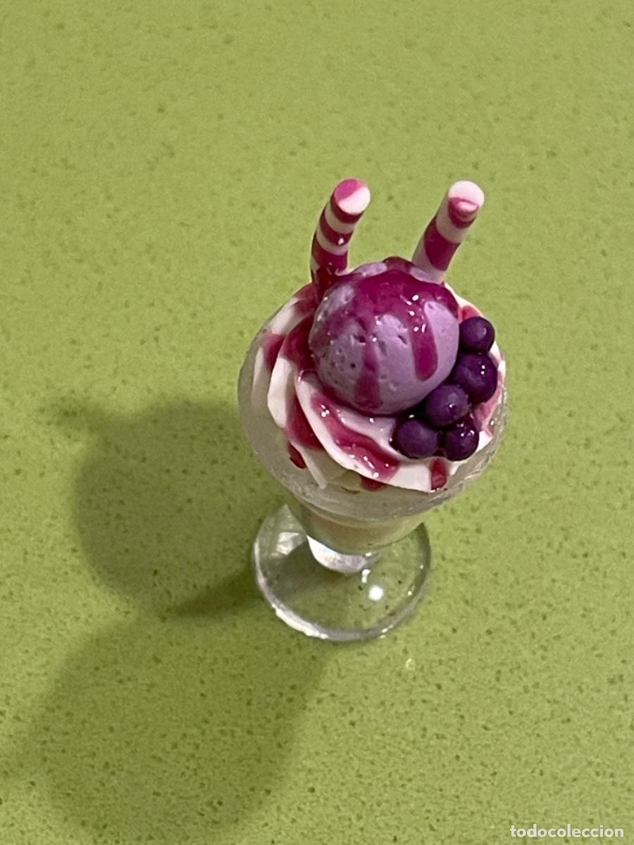 Casas de mu&ntilde;ecas: Copa de helado de frambuesa miniatura para casa de mu&ntilde;ecas - Foto 3