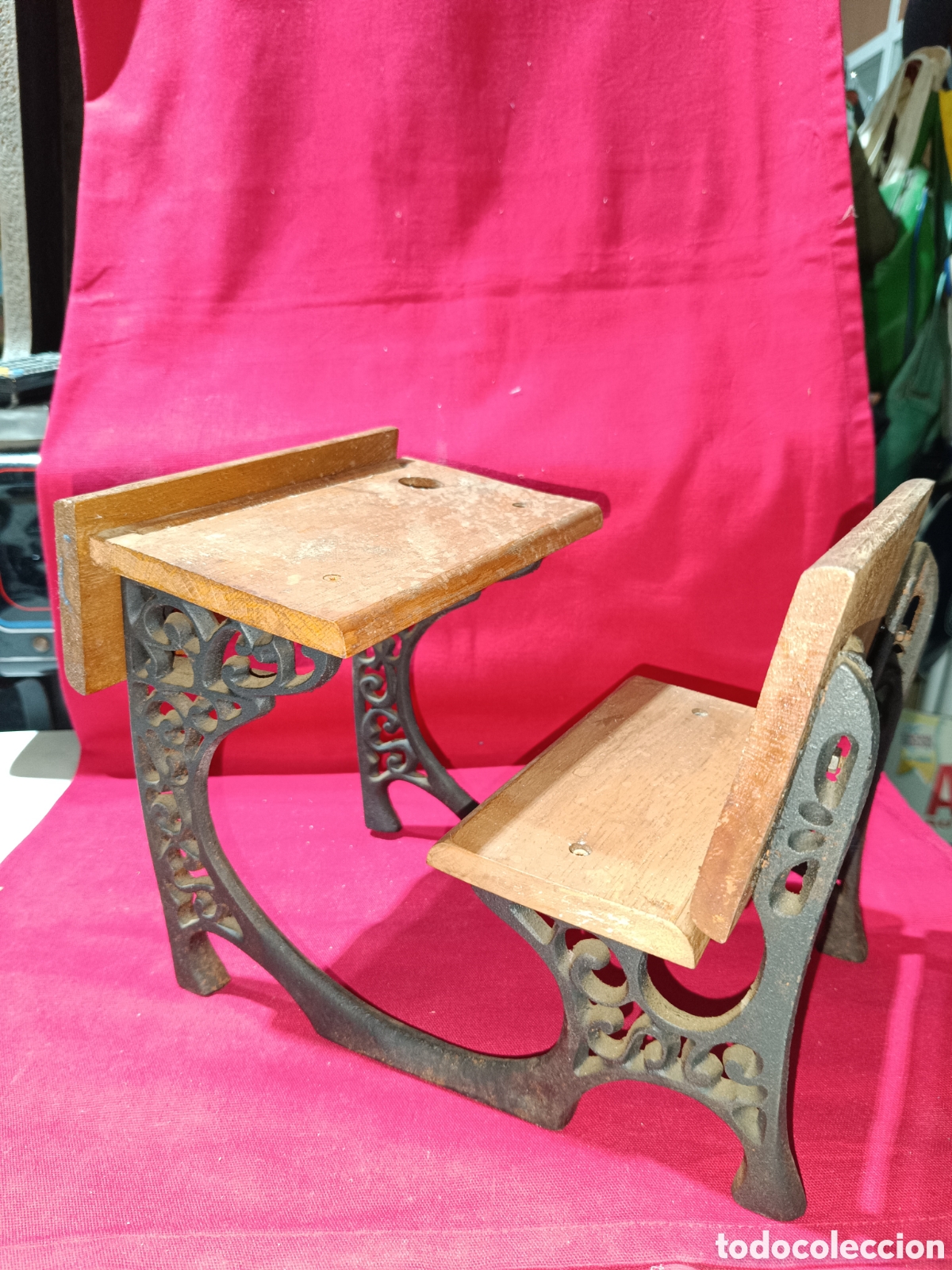 Casas de mu&ntilde;ecas: Pupitre para mu&ntilde;eca de acero colado y madera - Foto 2