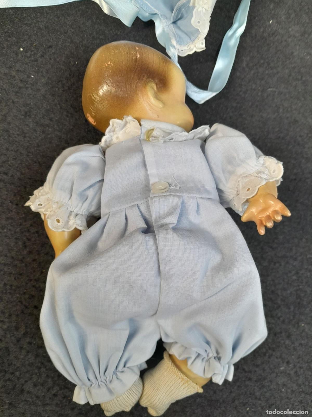 Casas de mu&ntilde;ecas: ANTIGUO BEB&Eacute; COMPUESTO. MU&Ntilde;ECA CUERDAS. - Foto 2