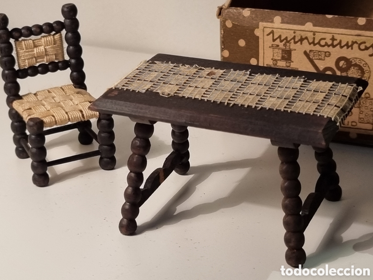 Casas de mu&ntilde;ecas: Conjunto de mesa y sillas Miniaturas Pimbo - Foto 3