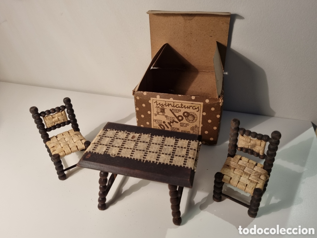 Casas de mu&ntilde;ecas: Conjunto de mesa y sillas Miniaturas Pimbo - Foto 1