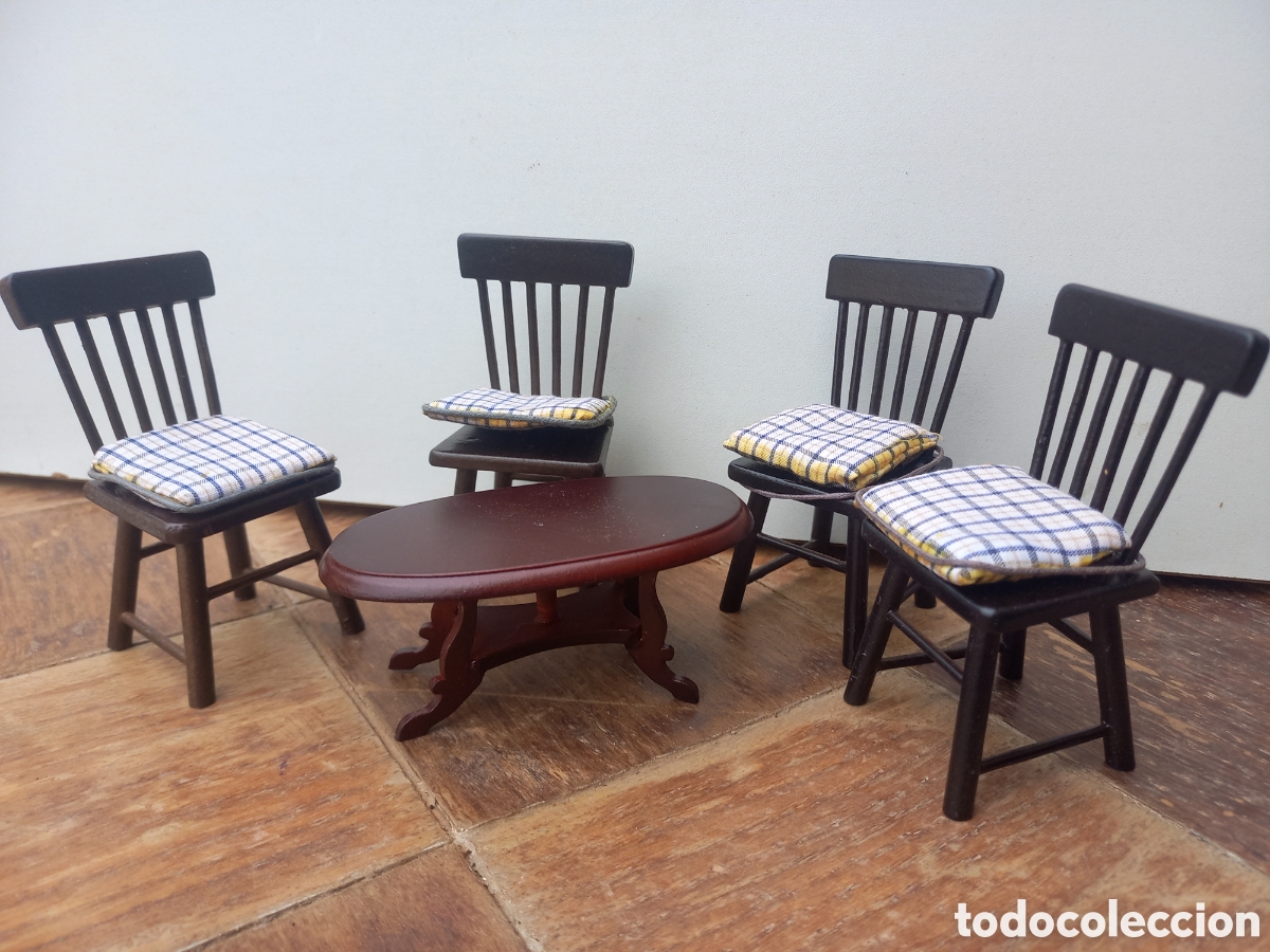 Casas de mu&ntilde;ecas: Sillas y mesa casa de mu&ntilde;ecas para sal&oacute;n - Foto 2