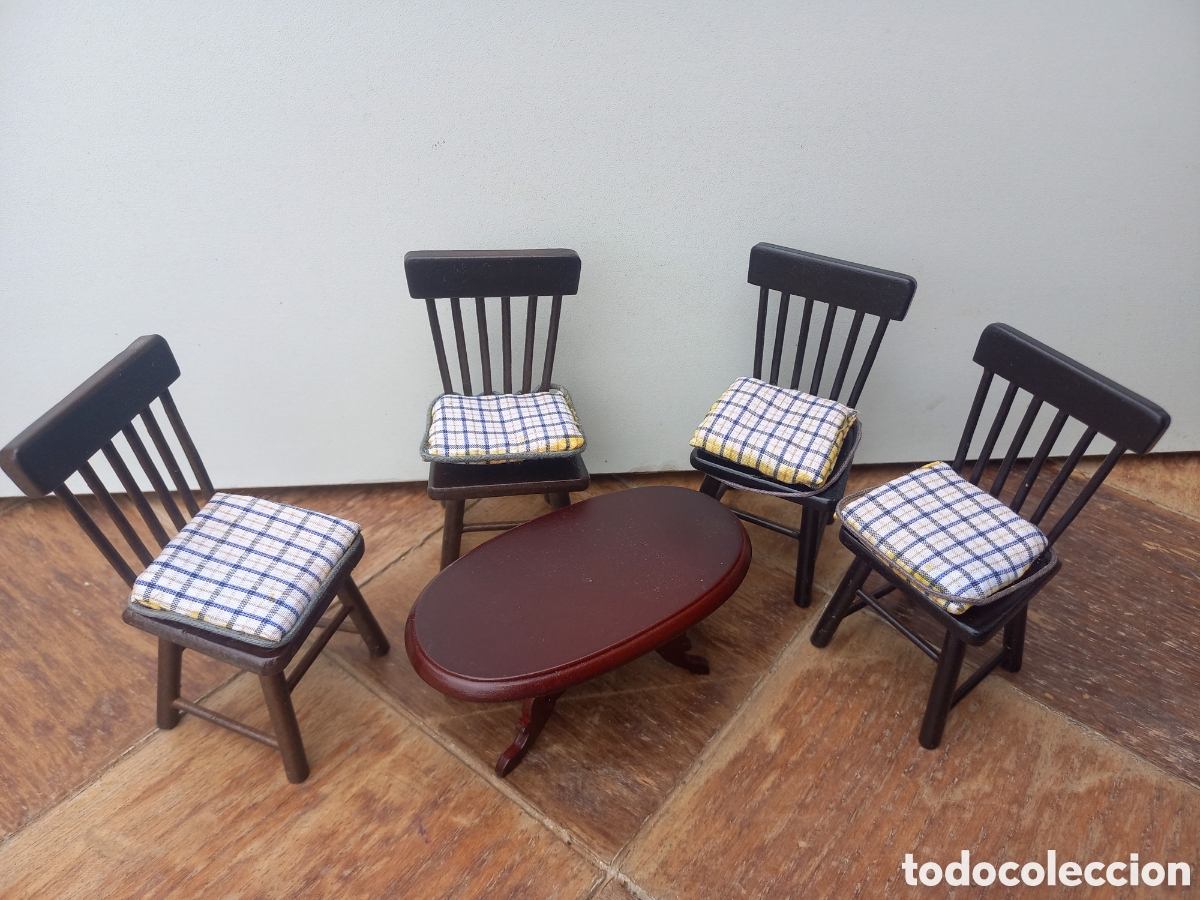 Casas de mu&ntilde;ecas: Sillas y mesa casa de mu&ntilde;ecas para sal&oacute;n - Foto 1