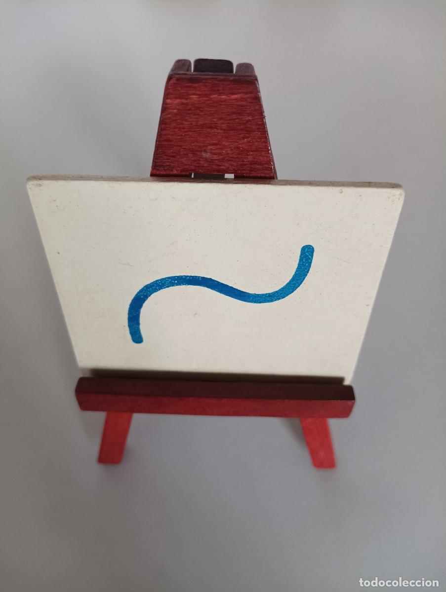 Casas de mu&ntilde;ecas: Complemento para casa de mu&ntilde;ecas CABALLETE DE PINTOR con l&aacute;mina de madera extraible - Foto 1