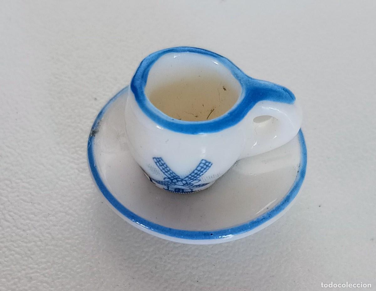 Casas de mu&ntilde;ecas: Complemento para casa de mu&ntilde;ecas TAZA con PLATO decorada con molino - Foto 1