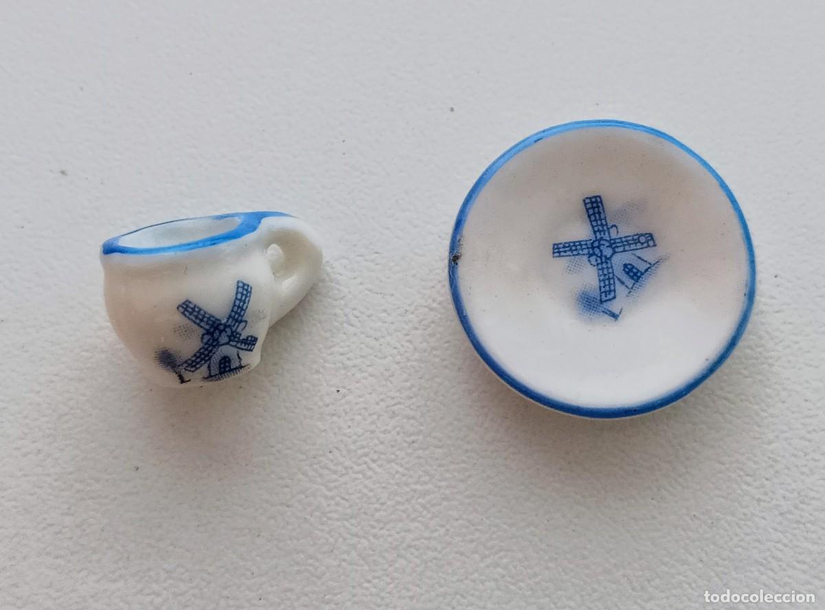 Casas de mu&ntilde;ecas: Complemento para casa de mu&ntilde;ecas TAZA con PLATO decorada con molino - Foto 2