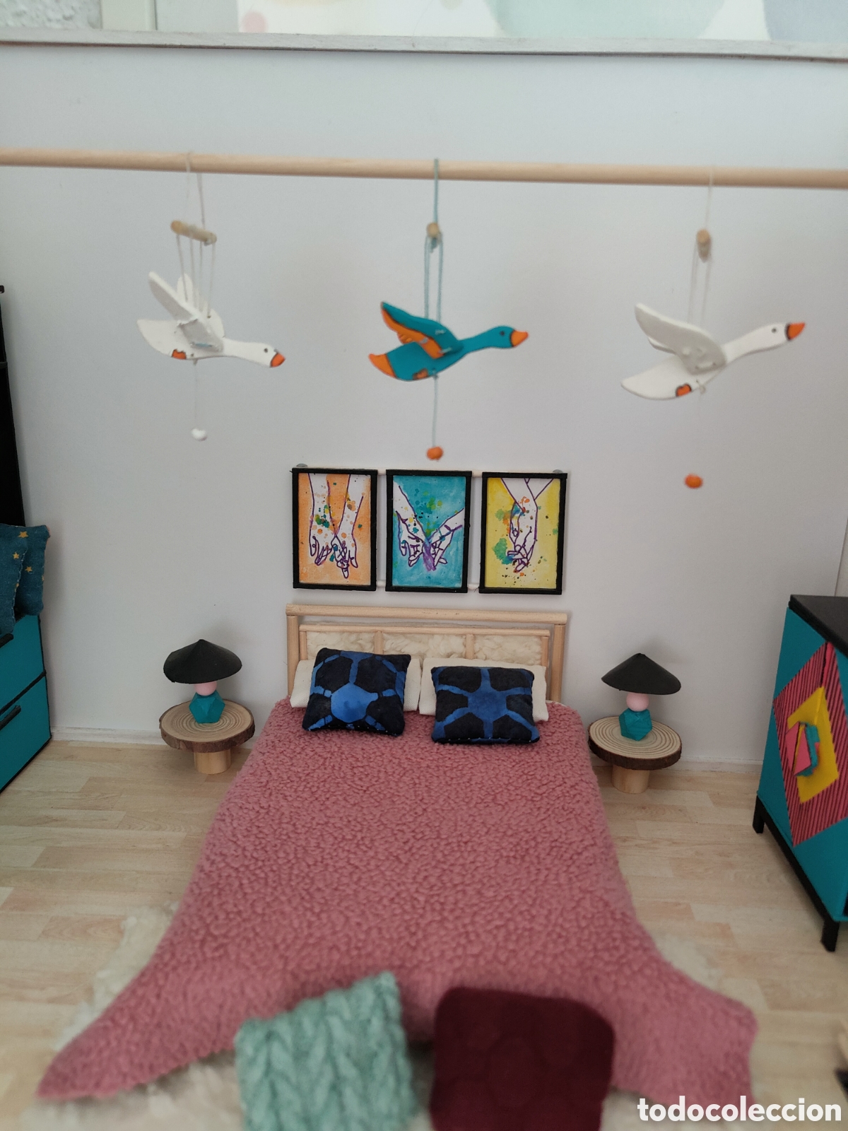 Casas de mu&ntilde;ecas: Movil pato miniatura de madera - Foto 4