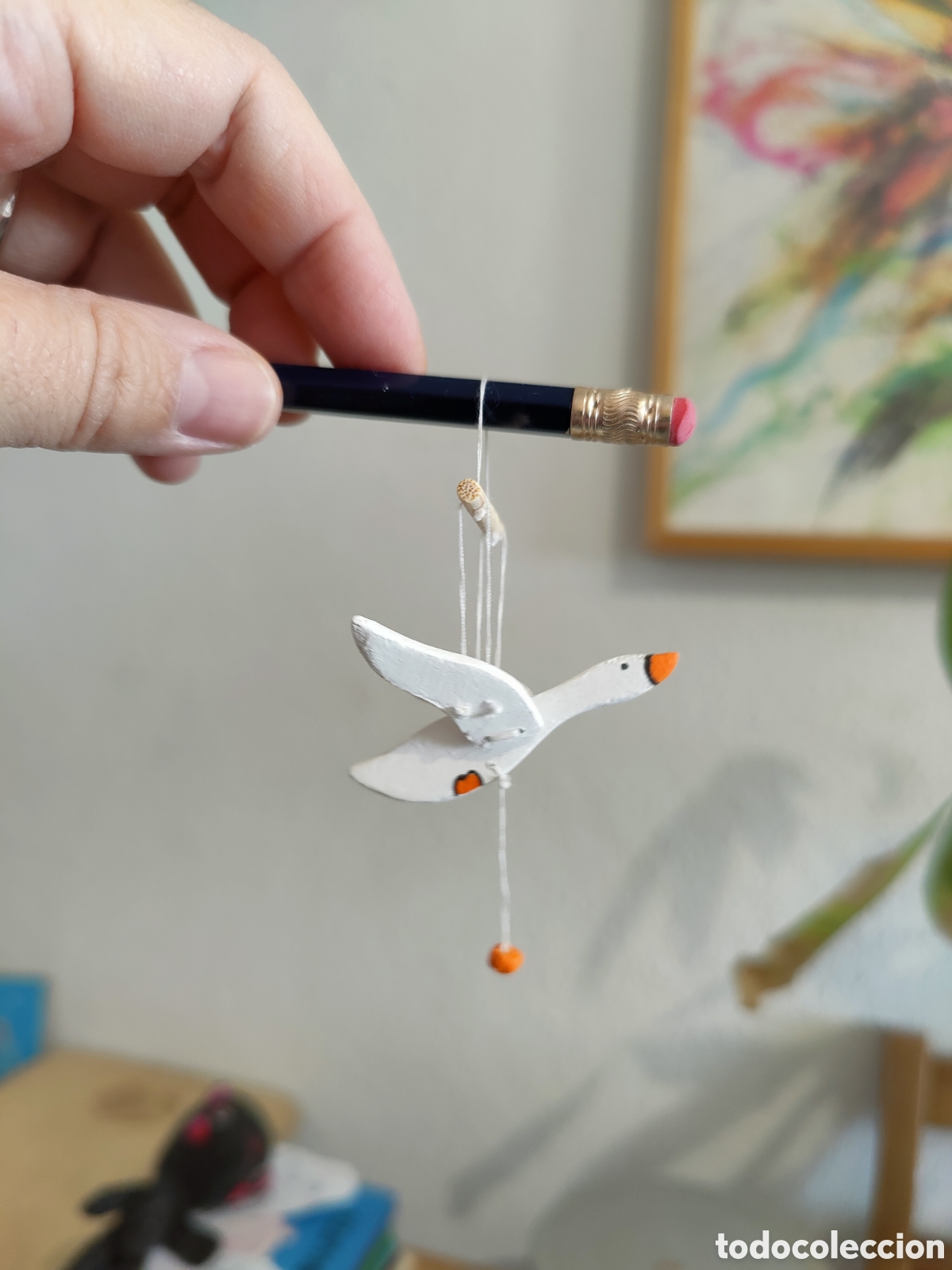 Casas de mu&ntilde;ecas: Movil pato miniatura de madera - Foto 5