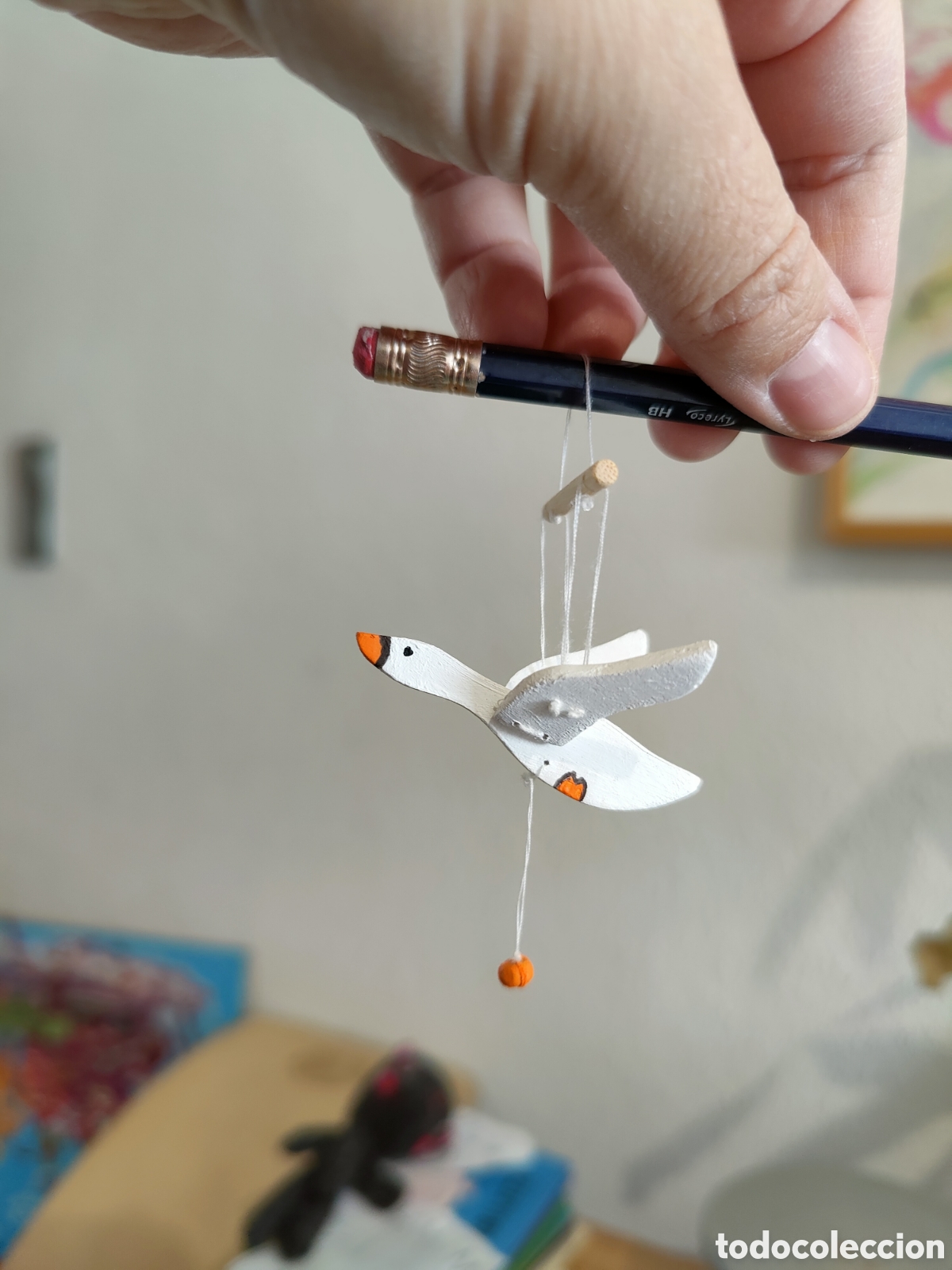 Casas de mu&ntilde;ecas: Movil pato miniatura de madera - Foto 6