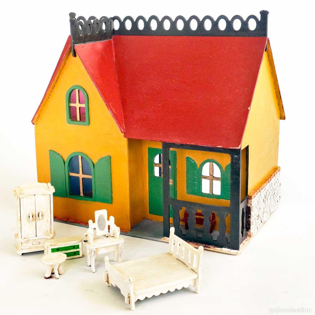 Casas de mu&ntilde;ecas: CASA DE MU&Ntilde;ECAS DE MADERA Y MUEBLES. 32CM - Foto 1