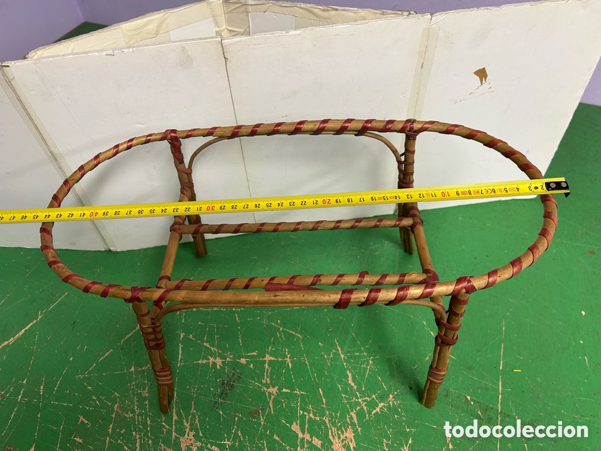 Casas de mu&ntilde;ecas: Soporte cuna mu&ntilde;eca antiguo - Foto 4