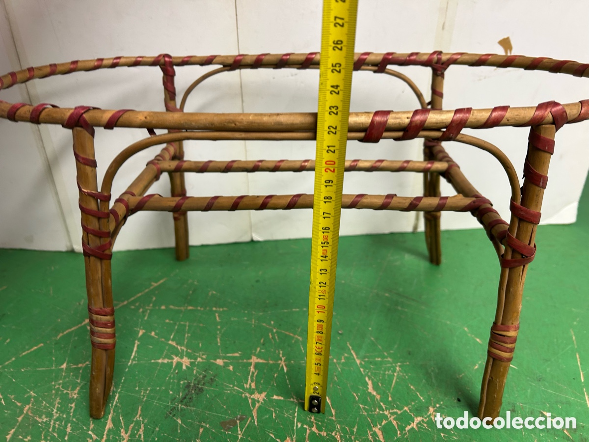 Casas de mu&ntilde;ecas: Soporte cuna mu&ntilde;eca antiguo - Foto 5