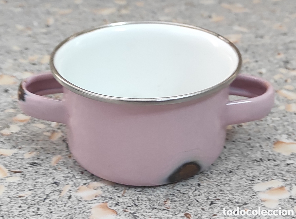Casas de mu&ntilde;ecas: CASA DE MU&Ntilde;ECAS - CACEROLA ESMALTADA EN ROSA - Foto 1