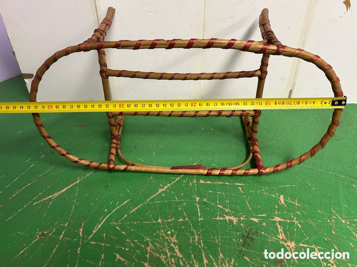 Casas de mu&ntilde;ecas: Soporte cuna mu&ntilde;eca antiguo - Foto 8