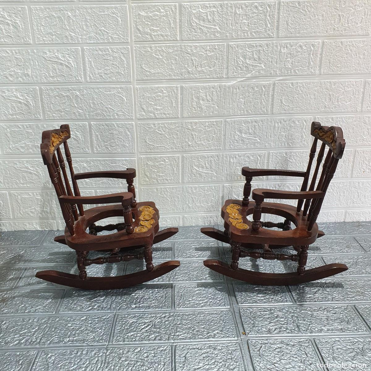 Casas de mu&ntilde;ecas: Pareja de mecedoras para casa de mu&ntilde;ecas - Foto 3