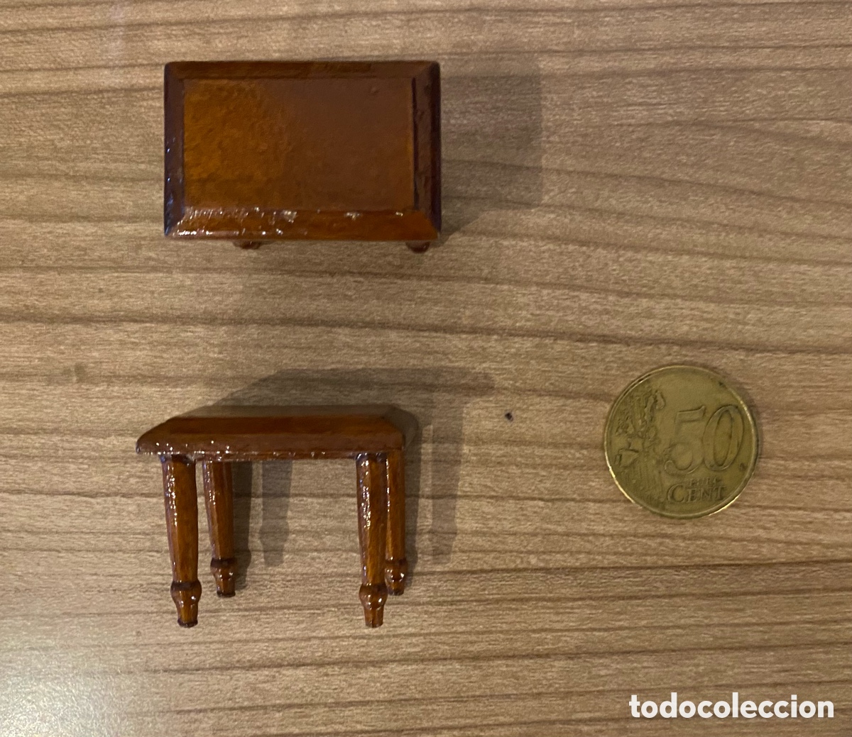 Casas de mu&ntilde;ecas: Set de 7 muebles de madera para casa de mu&ntilde;ecas. - Foto 3