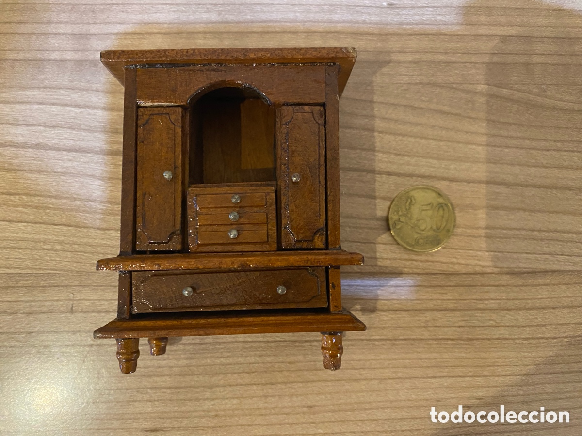 Casas de mu&ntilde;ecas: Set de 7 muebles de madera para casa de mu&ntilde;ecas. - Foto 6