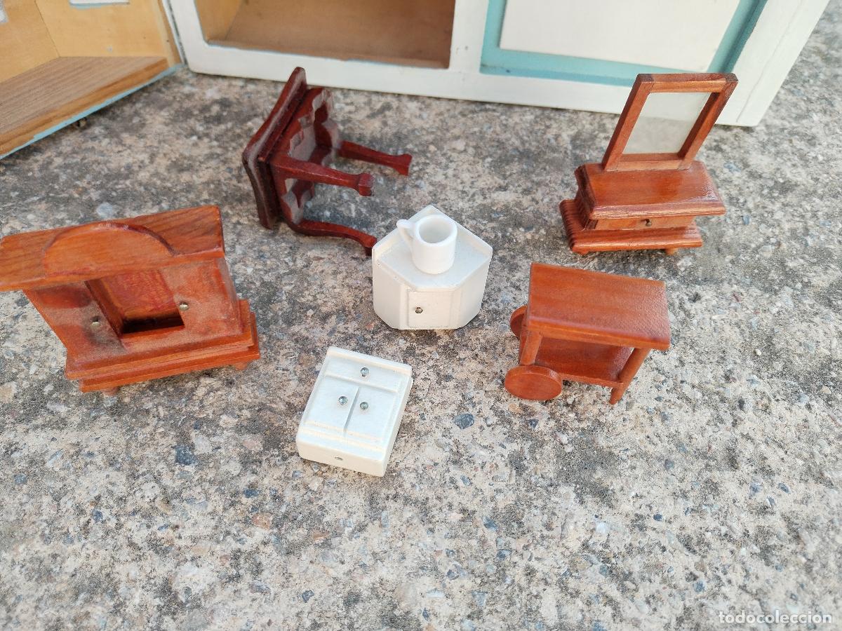 Casas de mu&ntilde;ecas: casa de mu&ntilde;ecas de madera con mobiliario - Foto 2