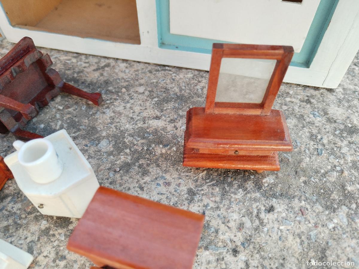 Casas de mu&ntilde;ecas: casa de mu&ntilde;ecas de madera con mobiliario - Foto 5
