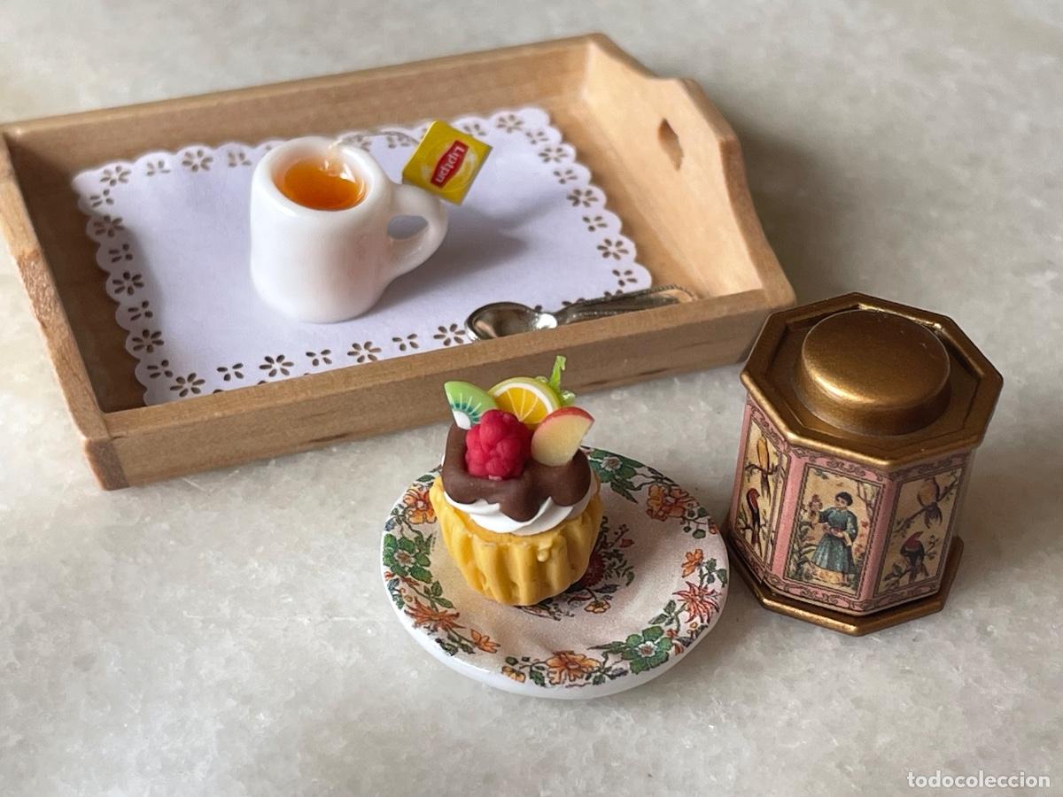 Casas de mu&ntilde;ecas: Bandeja con t&eacute; en miniatura - Foto 4