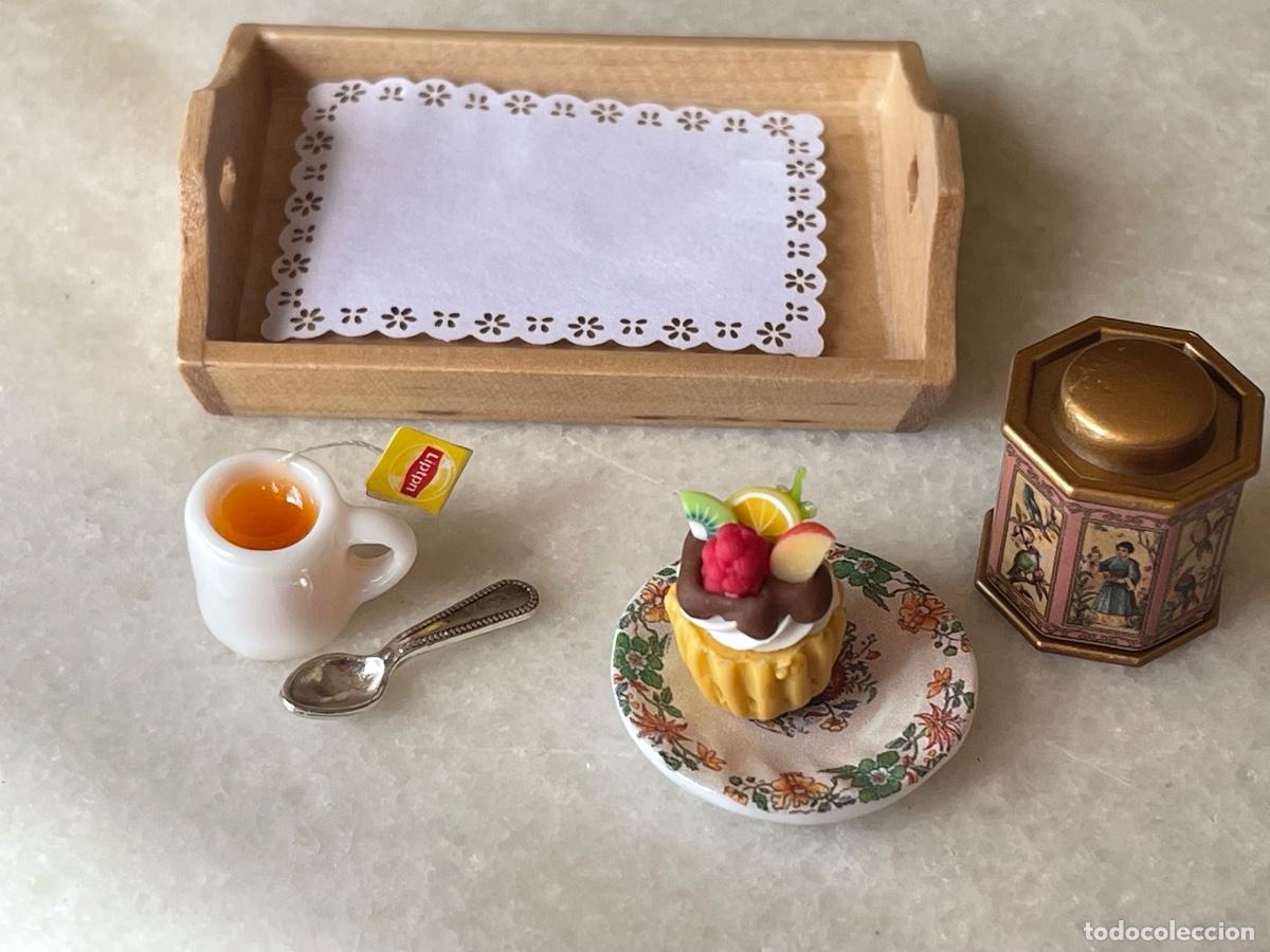 Casas de mu&ntilde;ecas: Bandeja con t&eacute; en miniatura - Foto 5