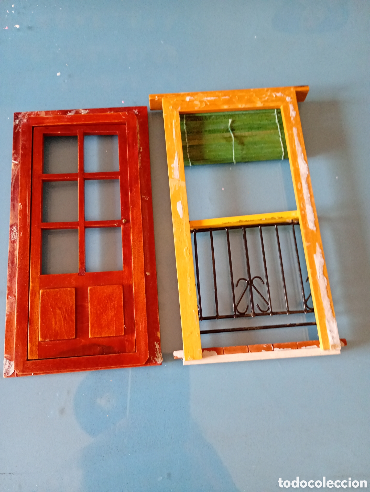 Casas de mu&ntilde;ecas: Puerta de madera miniatura - Foto 2