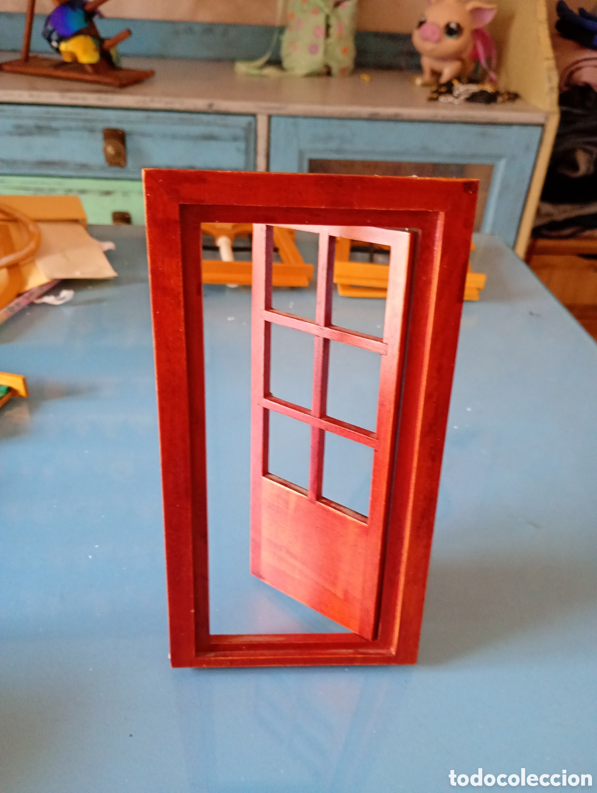 Casas de mu&ntilde;ecas: Puerta de madera miniatura - Foto 3