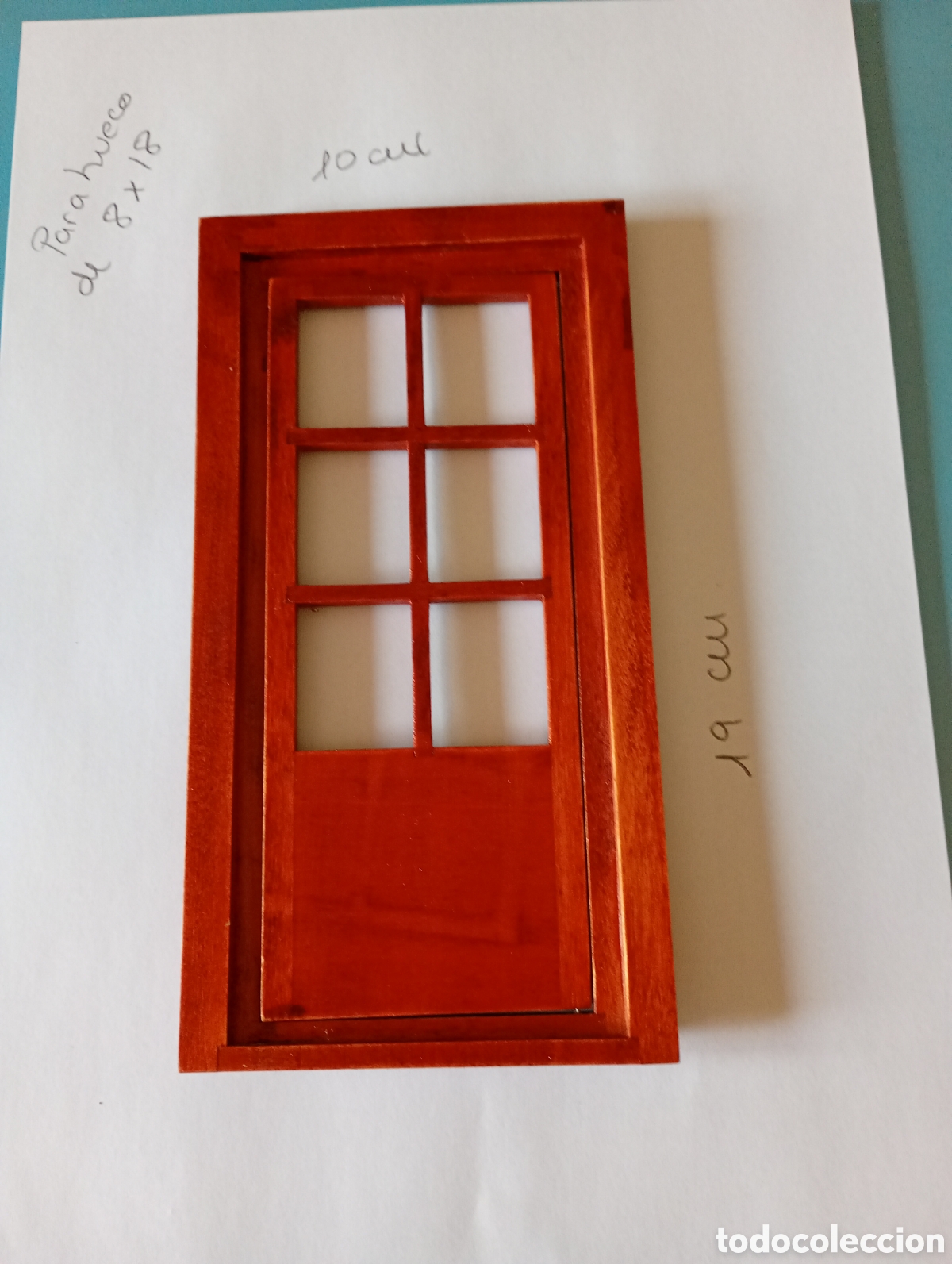 Casas de mu&ntilde;ecas: Puerta de madera miniatura - Foto 4