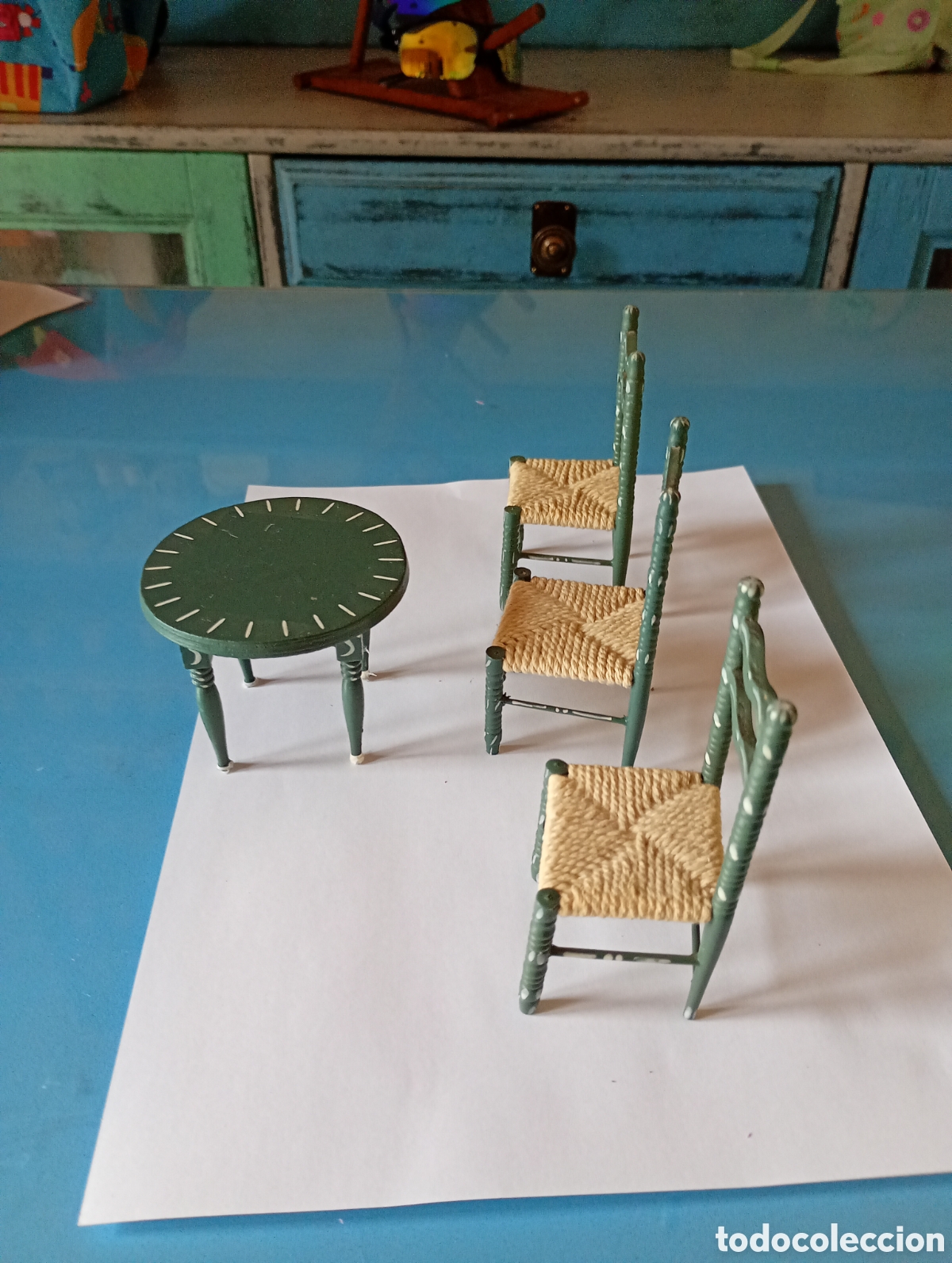 Casas de mu&ntilde;ecas: Conjunto de mesa y sillas en miniatura - Foto 3