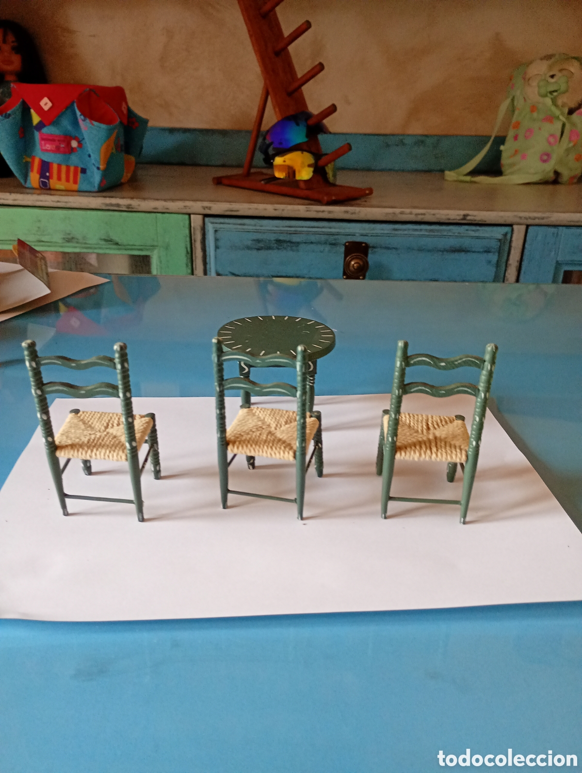 Casas de mu&ntilde;ecas: Conjunto de mesa y sillas en miniatura - Foto 4
